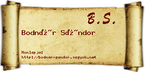 Bodnár Sándor névjegykártya