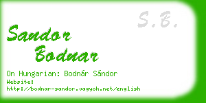 sandor bodnar business card